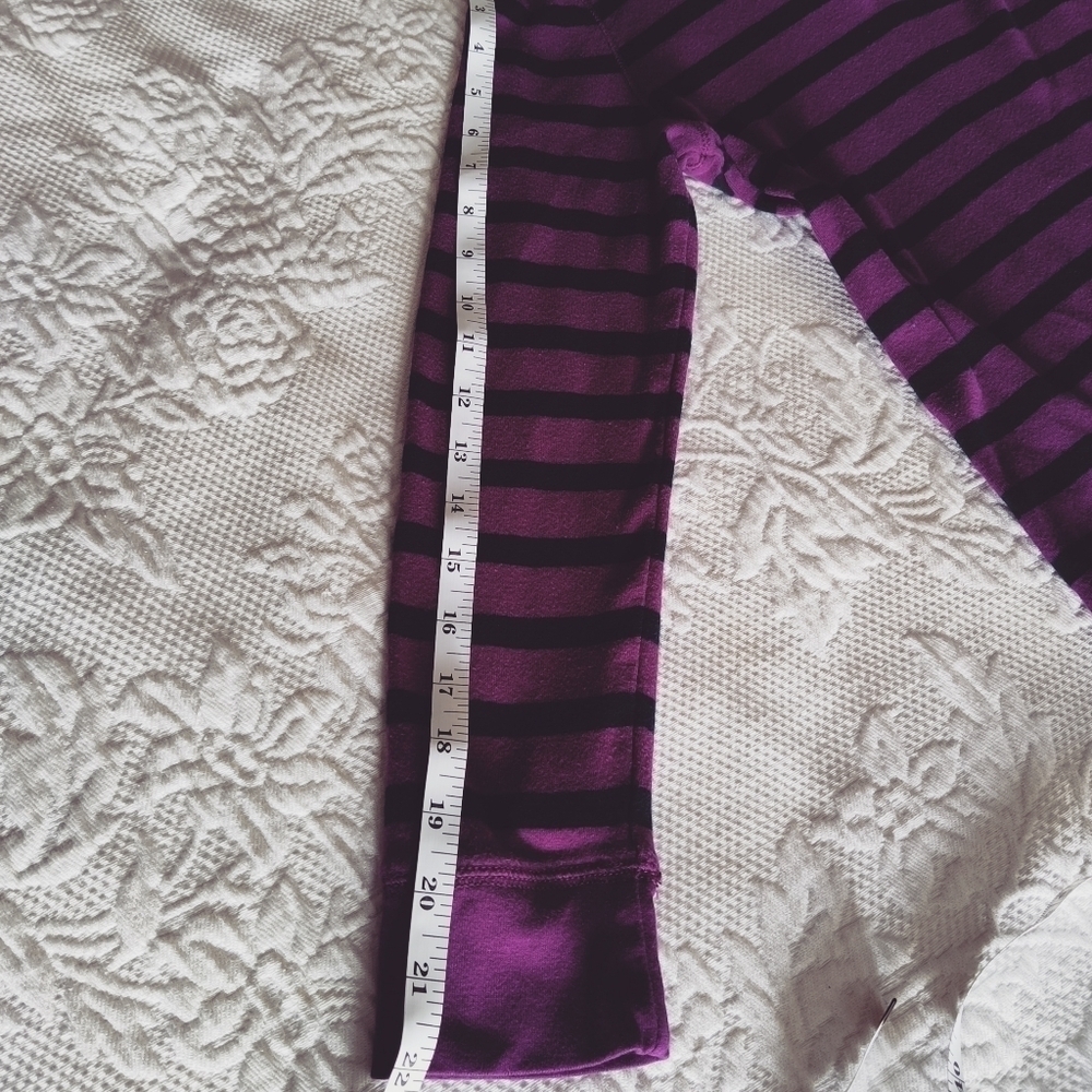 Lauren Ralph Lauren Women's Long Sleeves with Stripes Top Purple & Black size L - Picture 11 of 11
